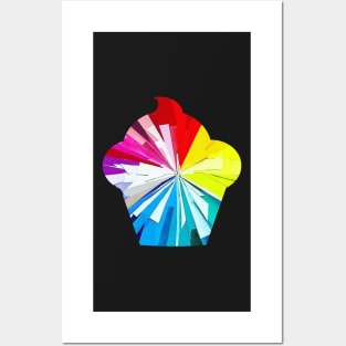 Rainbow Colour Wheel Cupcake Posters and Art